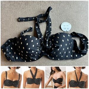 COCO REEF  Convertible Underwire Bikini Swim Top Black And Gold 36/38 C